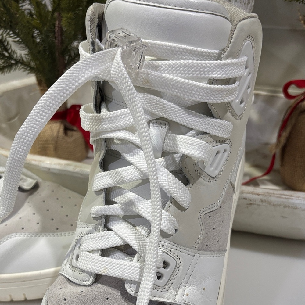 Acne White and Gray High-Top Sneakers - Picture 3 of 11